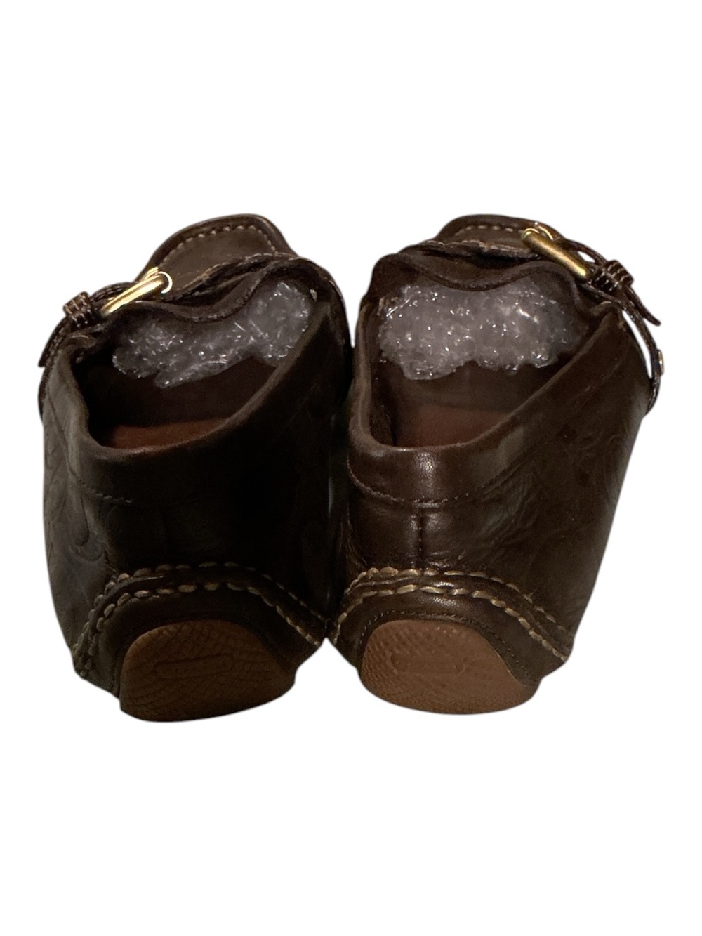 Women’s Brown Leather Braided Buckle Loafers - Picture 4 of 6